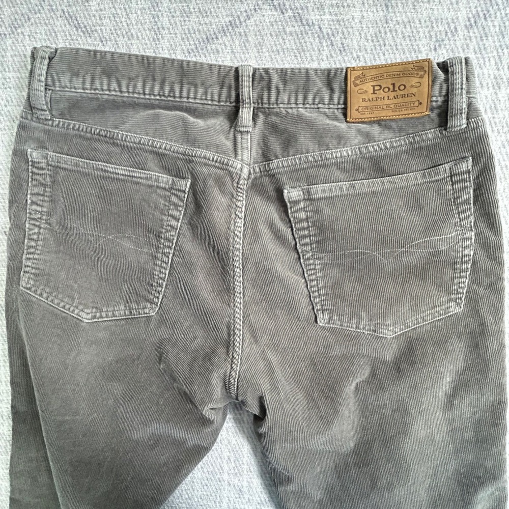 Polo Ralph Lauren Varick Slim Straight Corduroy Pants Men's 34x32 Gray - Picture 5 of 10